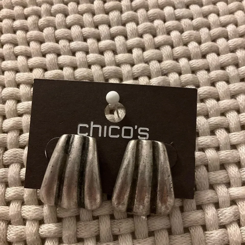 0025-Chico's Silver Clip-On Earrings